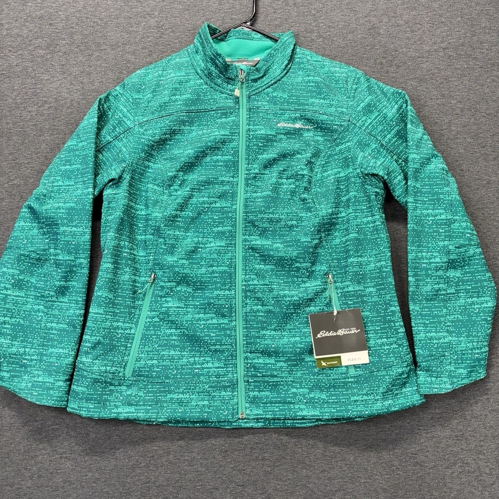 Eddie Bauer Flexion‎ Jacket Womens XL Wind foil  Green Seapine Soft Shell NWT